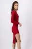 Vestido midi acanalado abertura sold by Shasa
