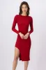 Vestido midi acanalado abertura sold by Shasa