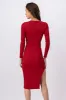 Vestido midi acanalado abertura sold by Shasa