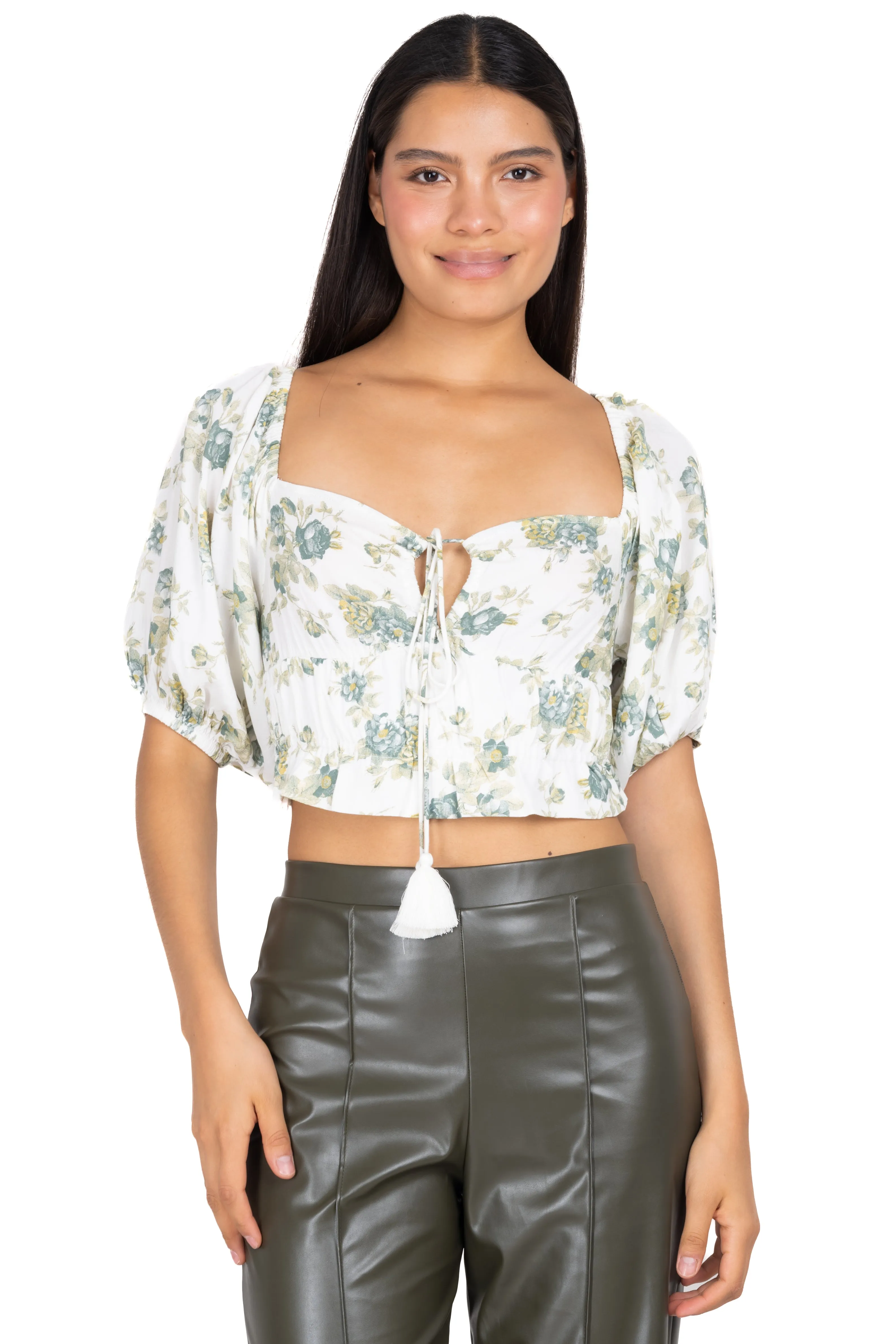 Blusa abertura cintas flores sold by Shasa product image thumbnail 2