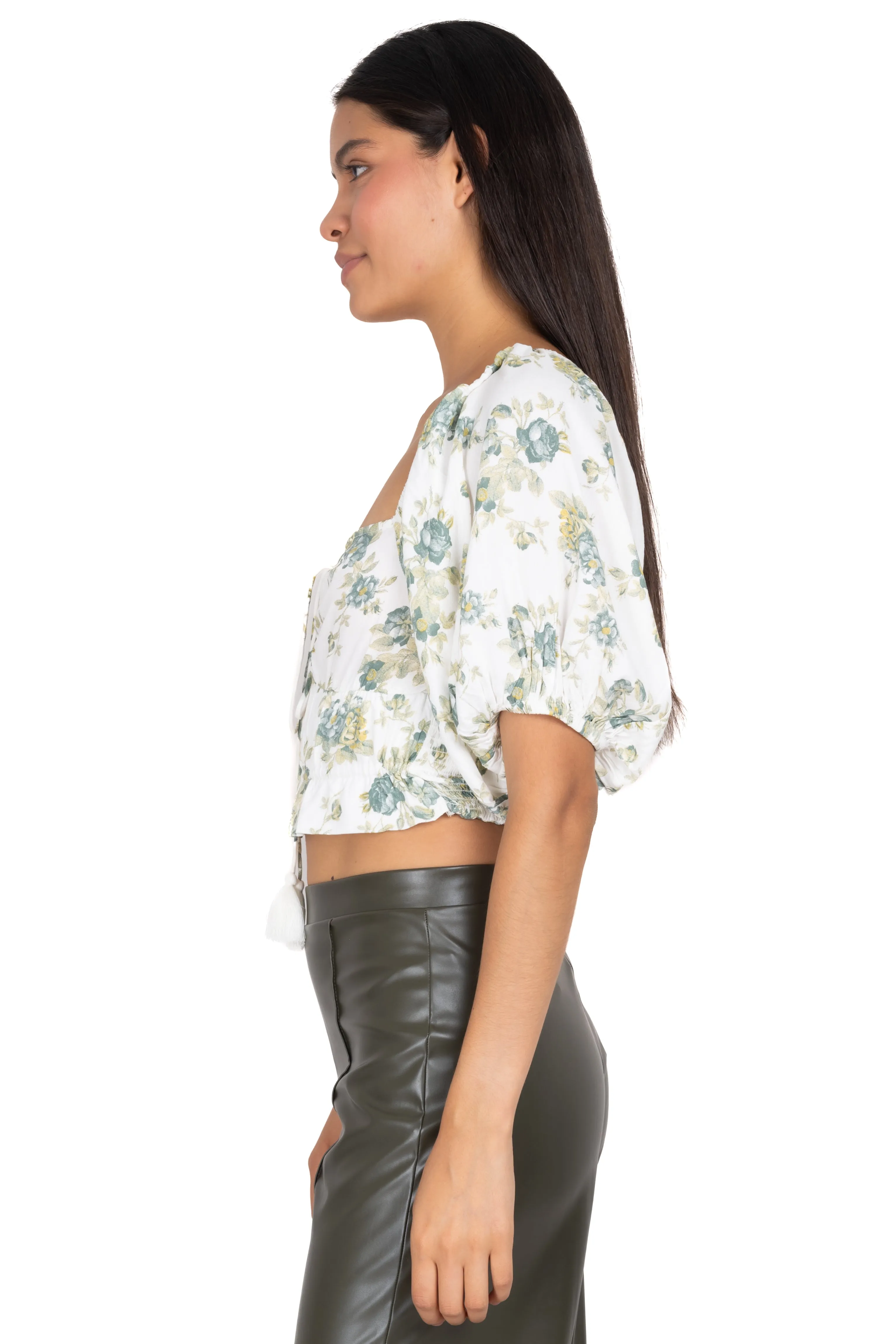Blusa abertura cintas flores sold by Shasa product image thumbnail 3