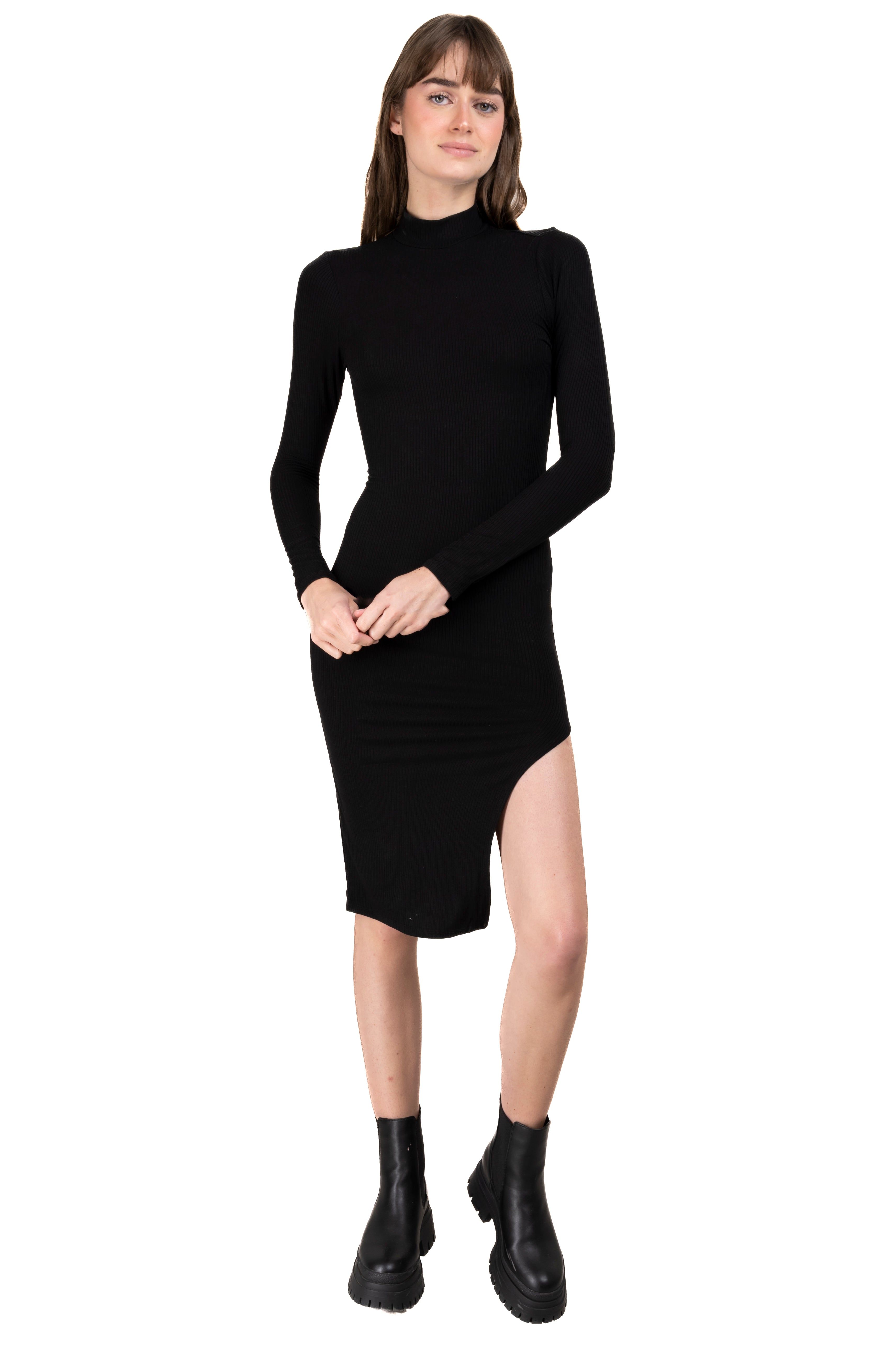 Vestido midi liso abertura pierna sold by Shasa