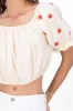 Blusa manga abullonada detalle bordado sold by Shasa