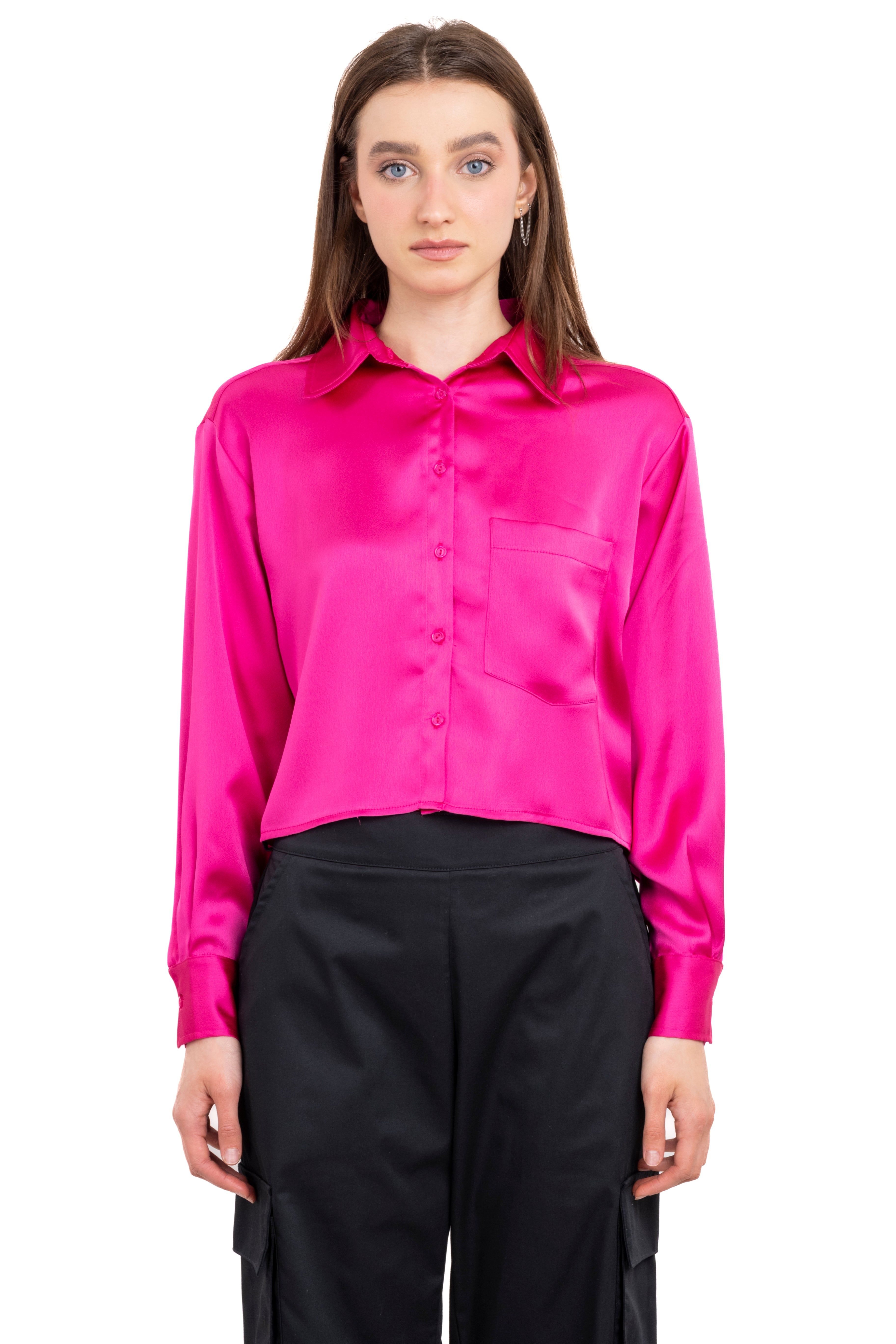 Camisa crop satín bolsa sold by Shasa product image thumbnail 2