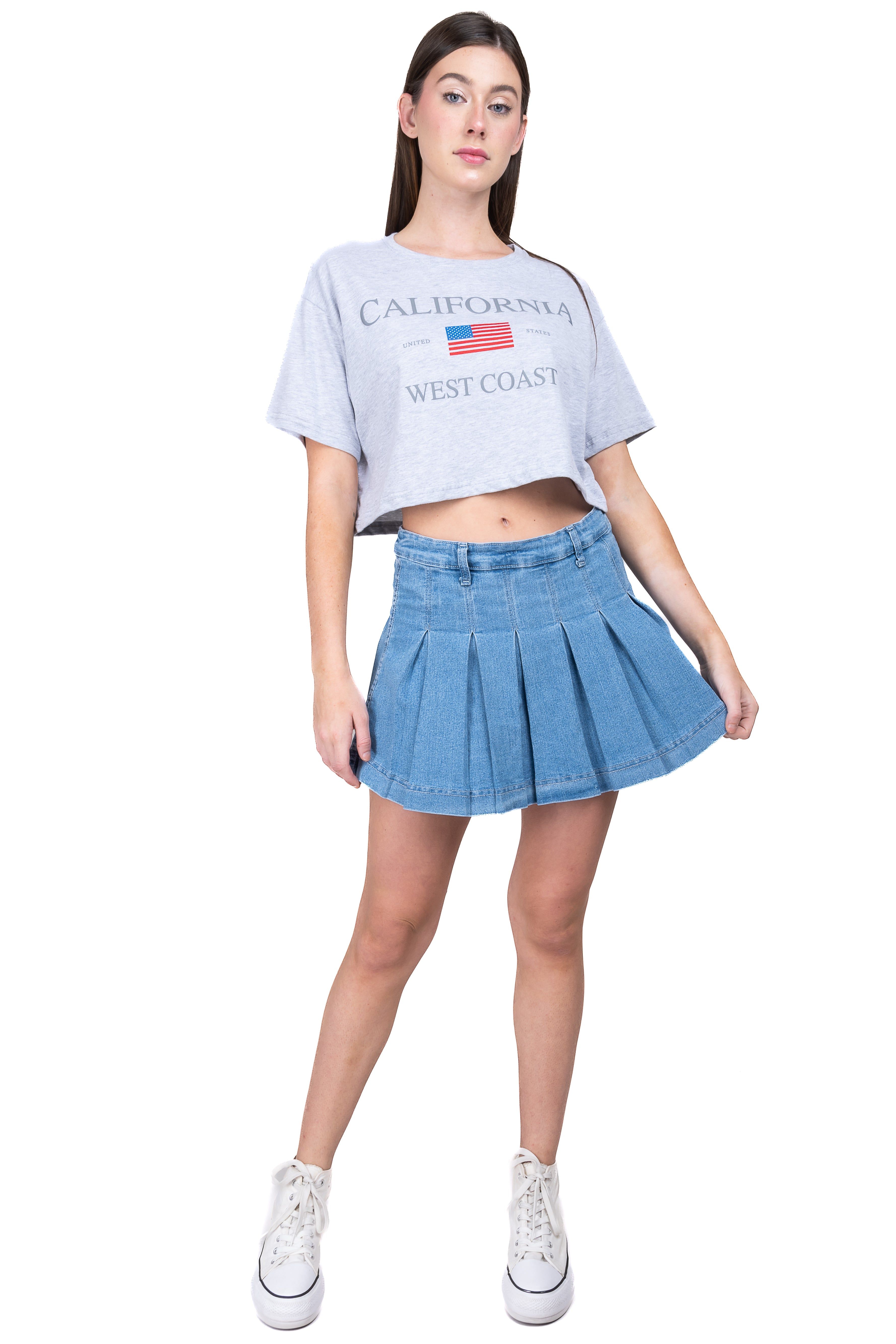 Falda denim mini tableada sold by Shasa product image thumbnail 2