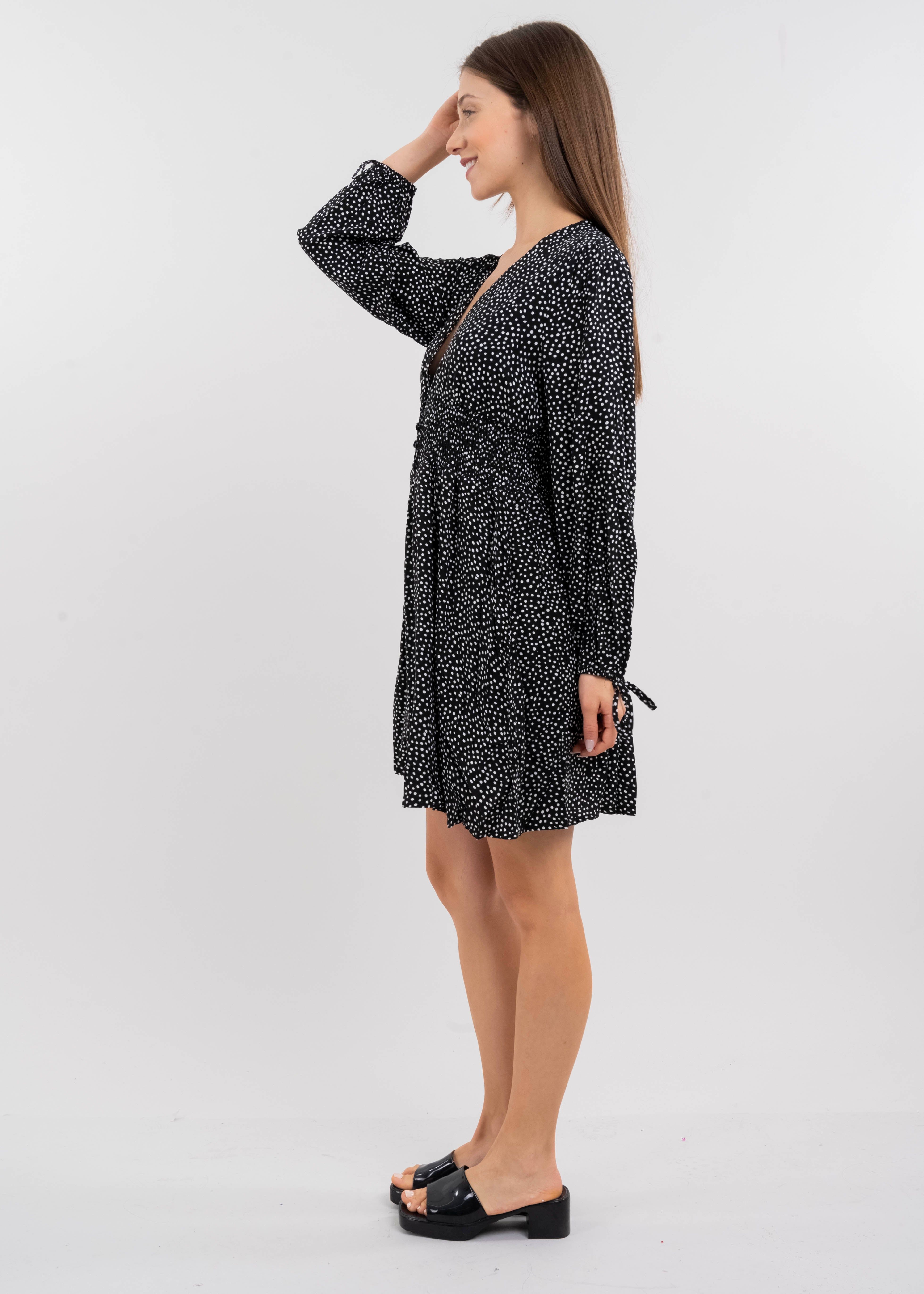 Vestido mini con manga larga estampado polka dots sold by Shasa product image thumbnail 3