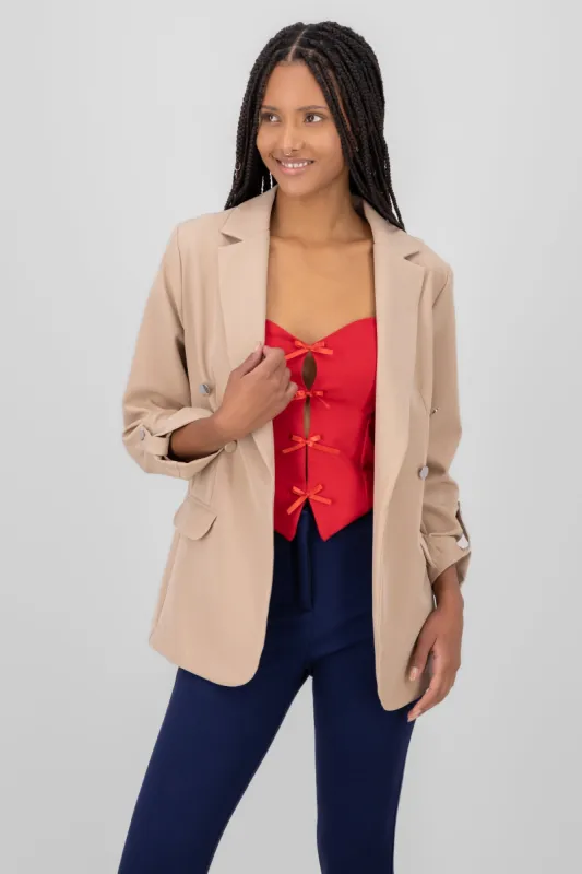 Blazer Oversize Largo Detalle Mangas sold by Shasa