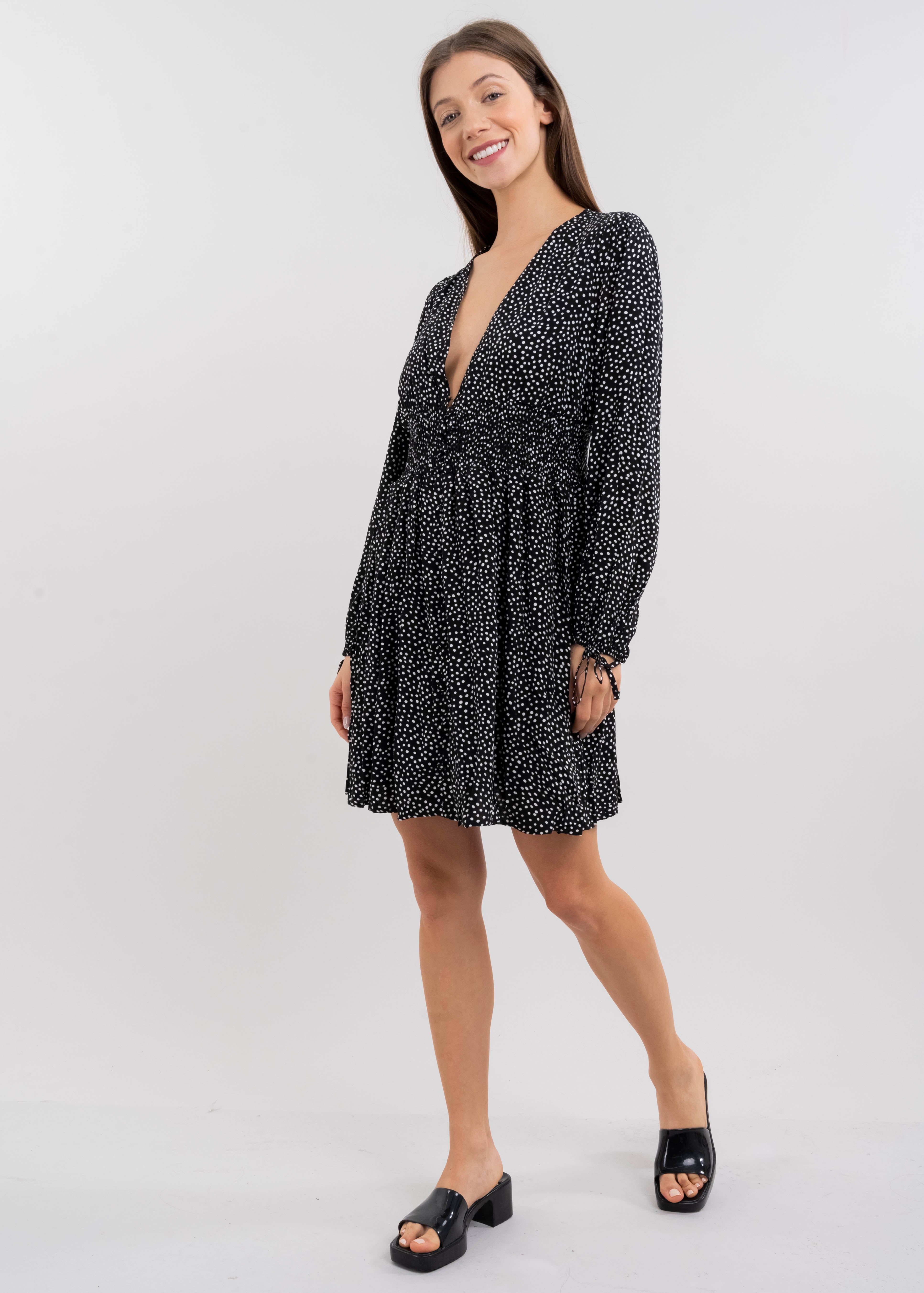 Vestido mini con manga larga estampado polka dots sold by Shasa product image thumbnail 2