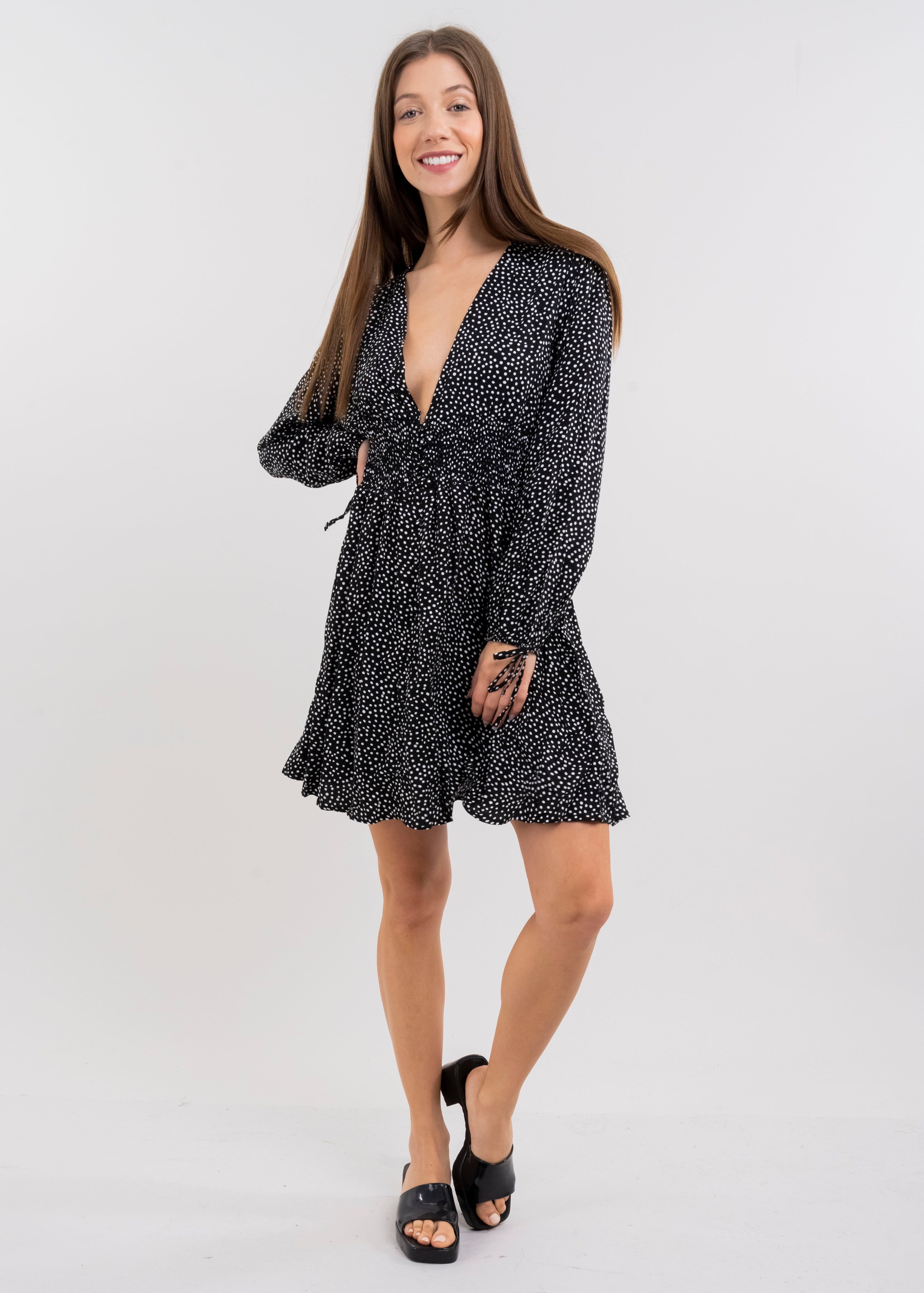 Vestido mini con manga larga estampado polka dots sold by Shasa product image thumbnail 5