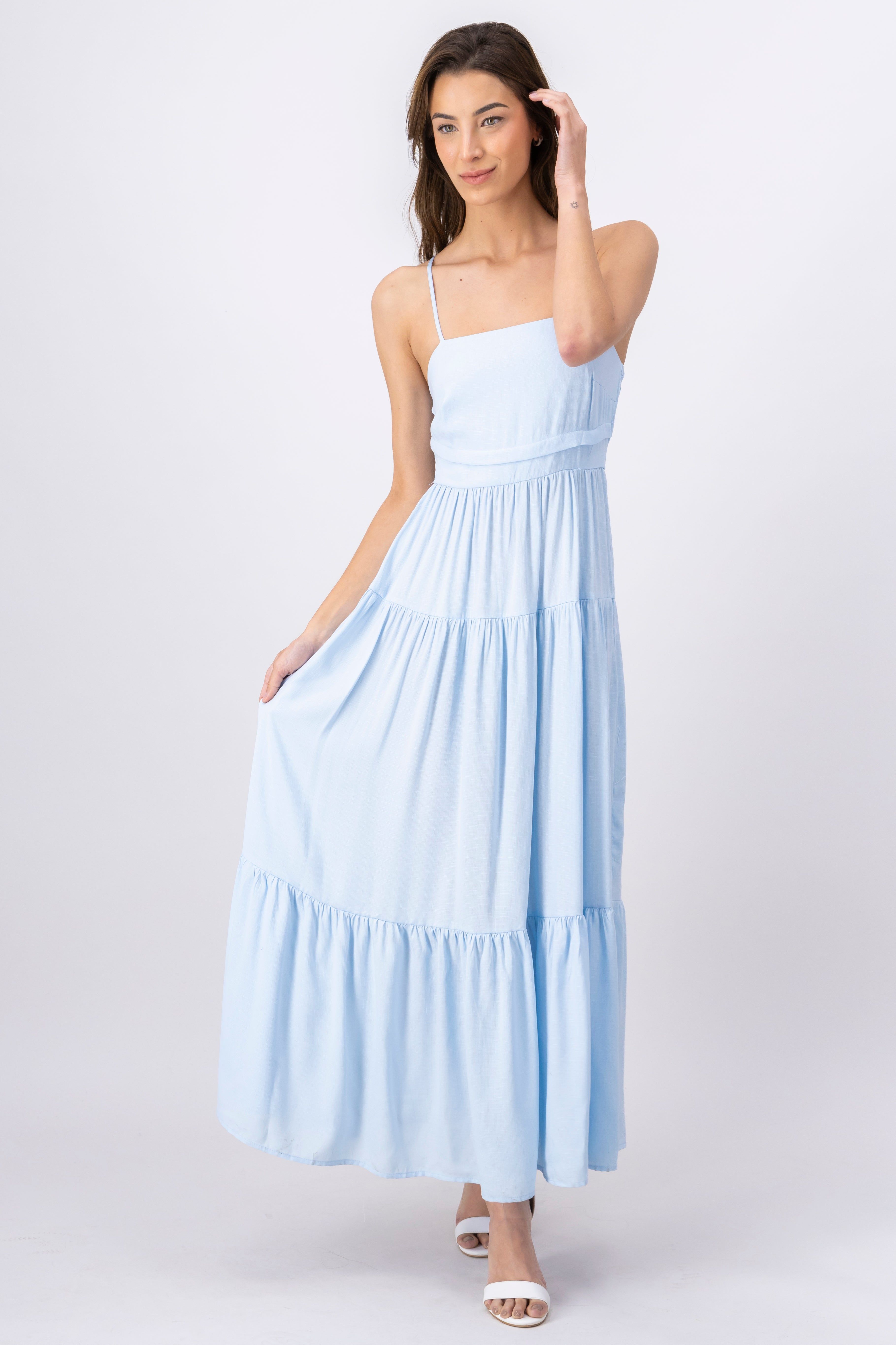 Vestido maxi fluido moño sold by Shasa