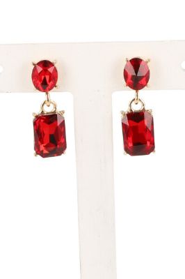 Aretes colgantes piedras cuadradas sold by Shasa