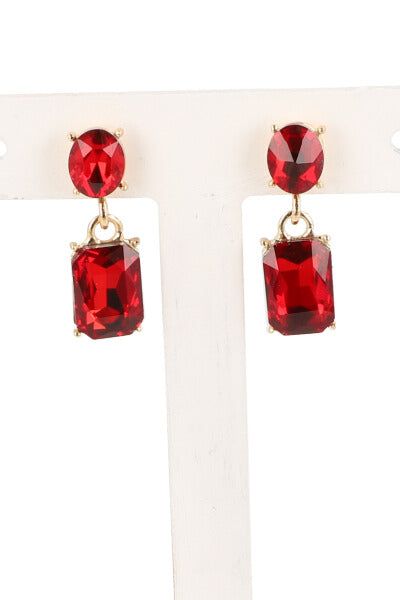 Aretes colgantes piedras cuadradas sold by Shasa