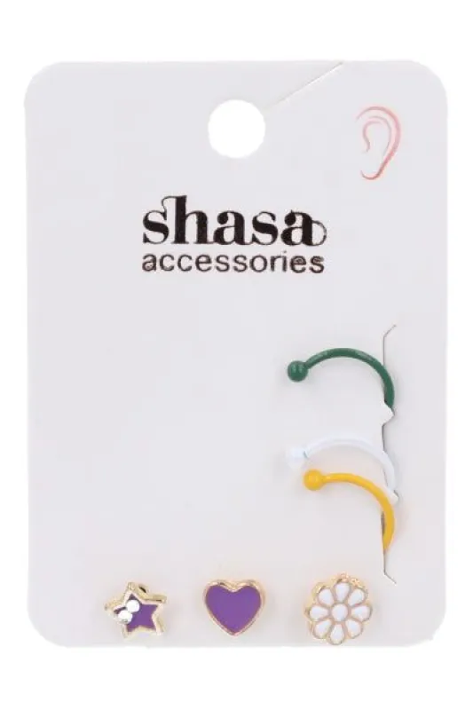 Set 6 Earcuffs Flor Color sold by Shasa