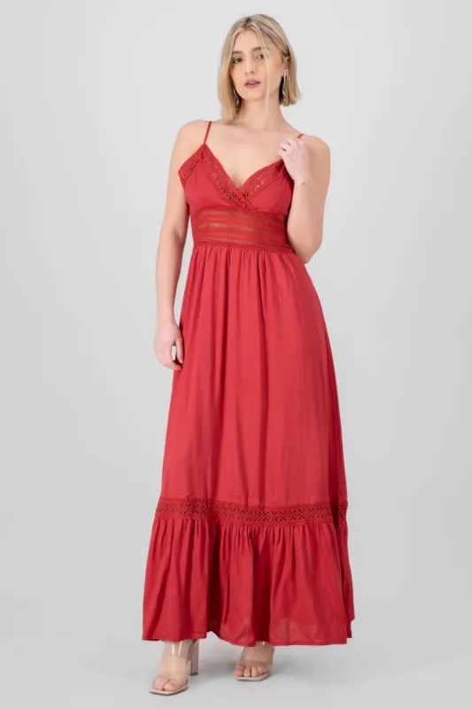 Vestido Maxi Detalles Crochet sold by Shasa