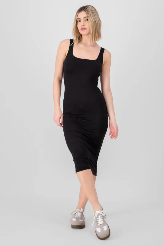 Vestido doble tela escote cuadrado sold by Shasa