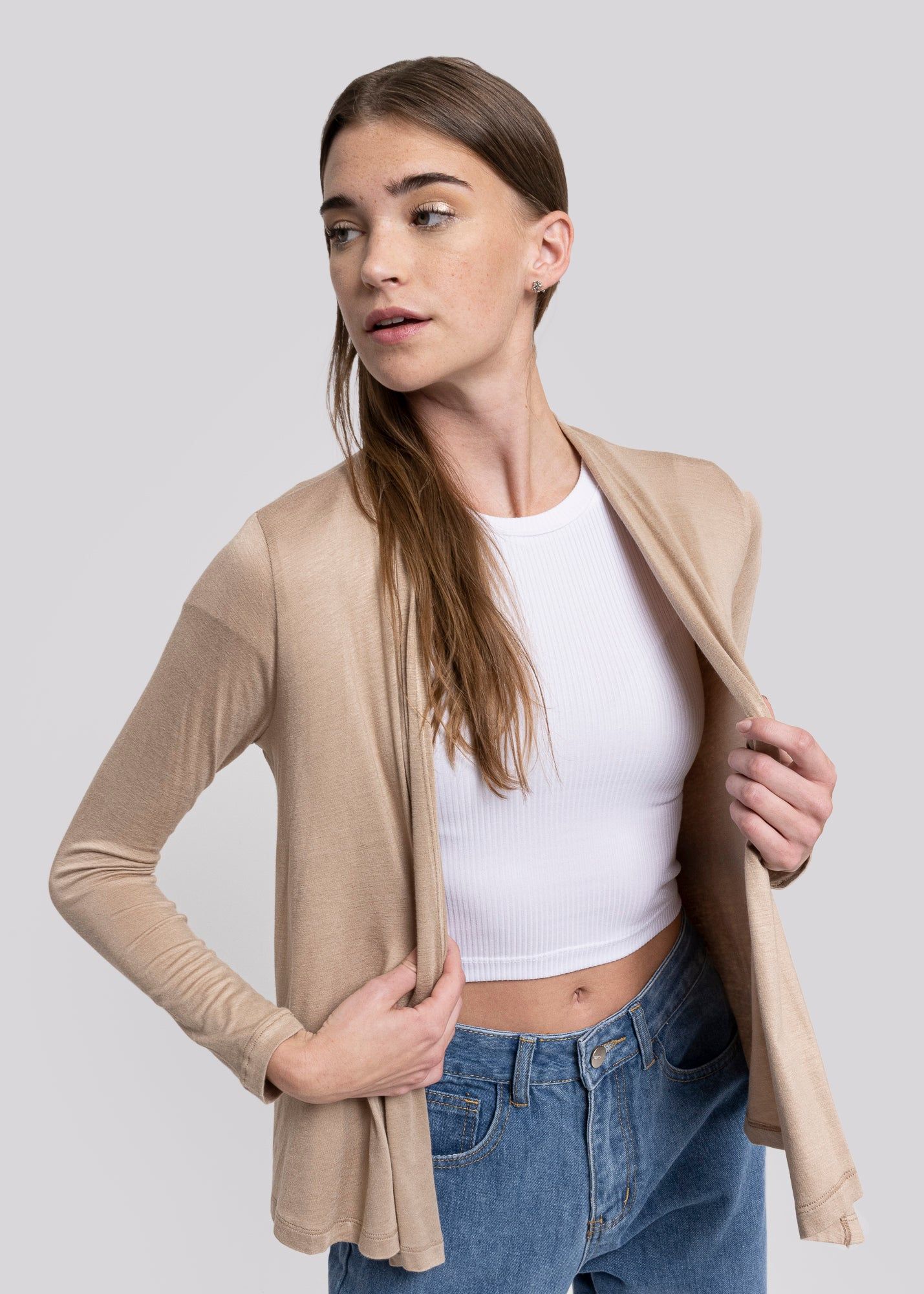 Cárdigan liso caída cascada sold by Shasa