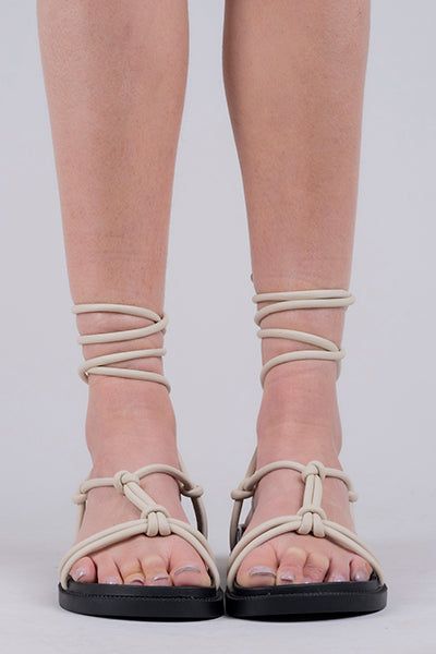 Sandalias planas lace up nudos sold by Shasa product image thumbnail 3
