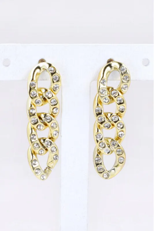 Aretes Cadena Ch Brillos sold by Shasa