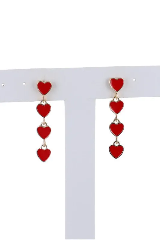 Aretes Largos Corazones sold by Shasa