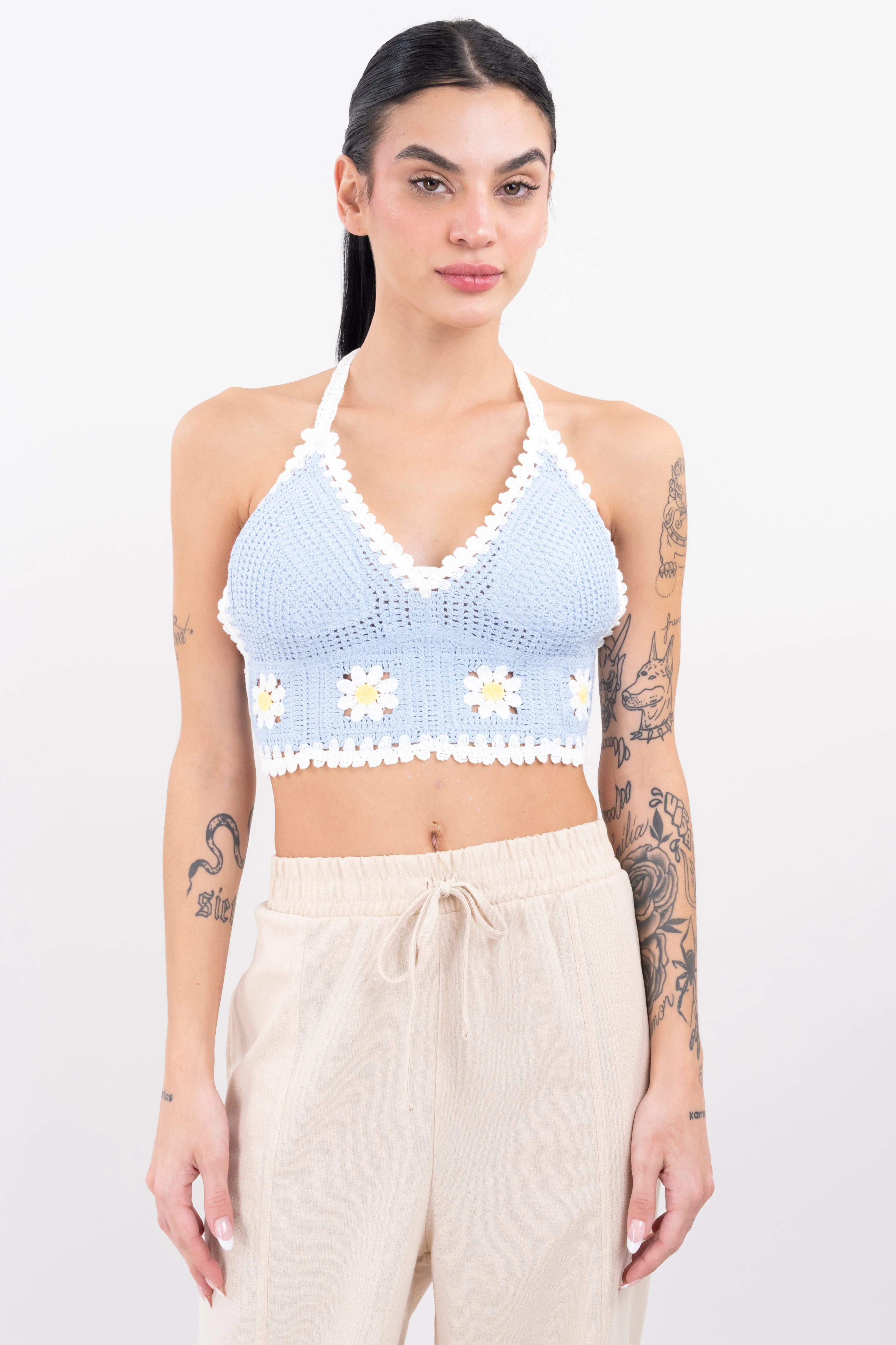 Top crop crochet flores sold by Shasa product image thumbnail 2