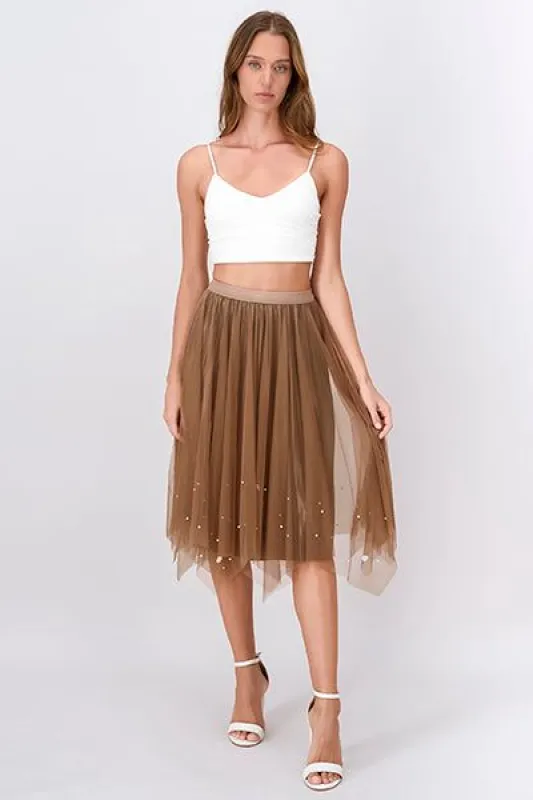 Falda Midi Mesh Perlas sold by Shasa
