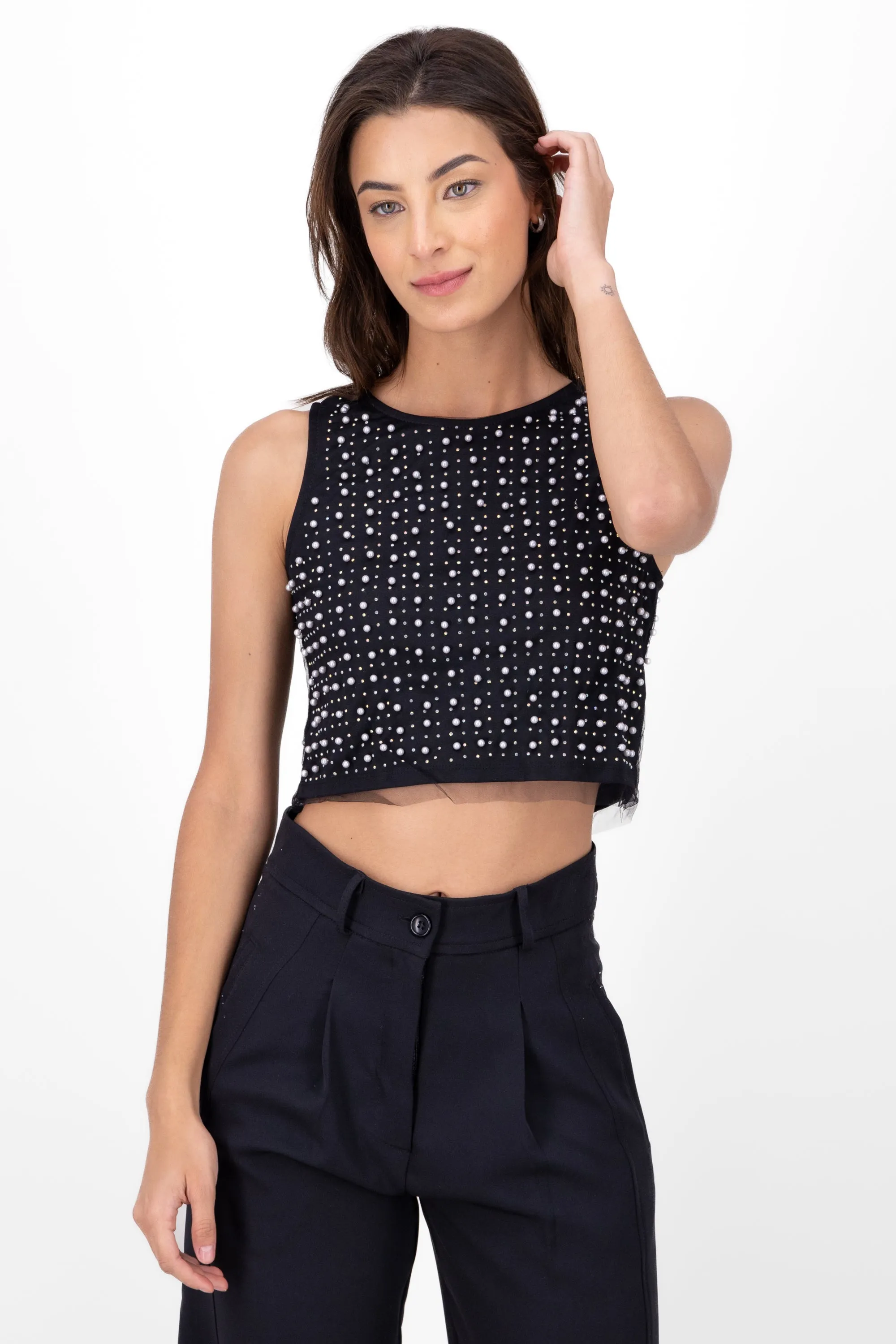 Top brillos perlas sin mangas sold by Shasa product image thumbnail 2