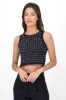 Top brillos perlas sin mangas sold by Shasa