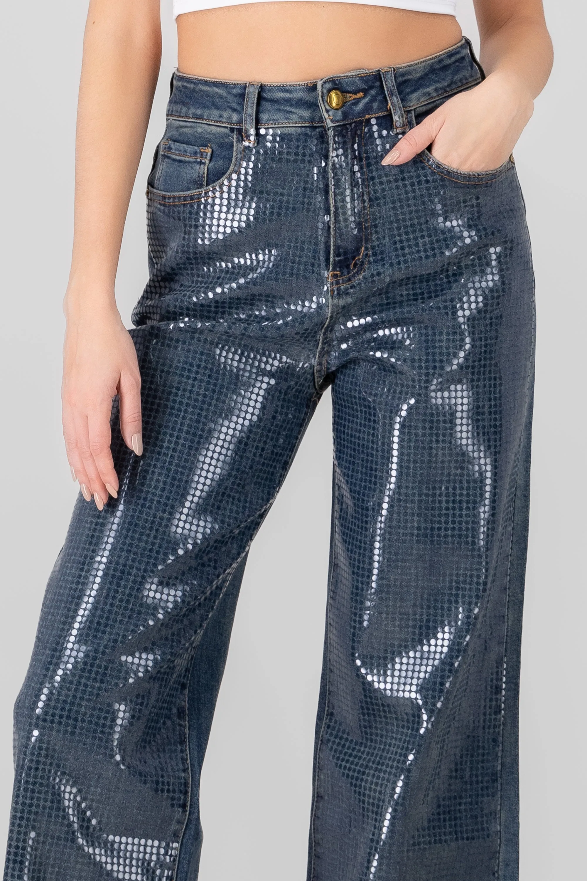 Jeans lentejuela transparente sold by Shasa product image thumbnail 5