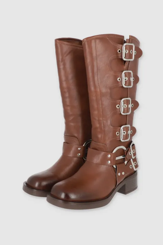 BOTA MOTERA 6 HEBILLAS TIRAS ARO sold by Shasa