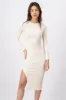 Vestido midi acanalado abertura sold by Shasa