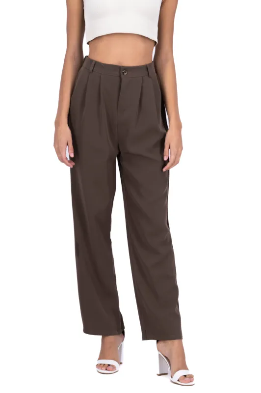 Pantalón recto pinzas plisadas sold by Shasa