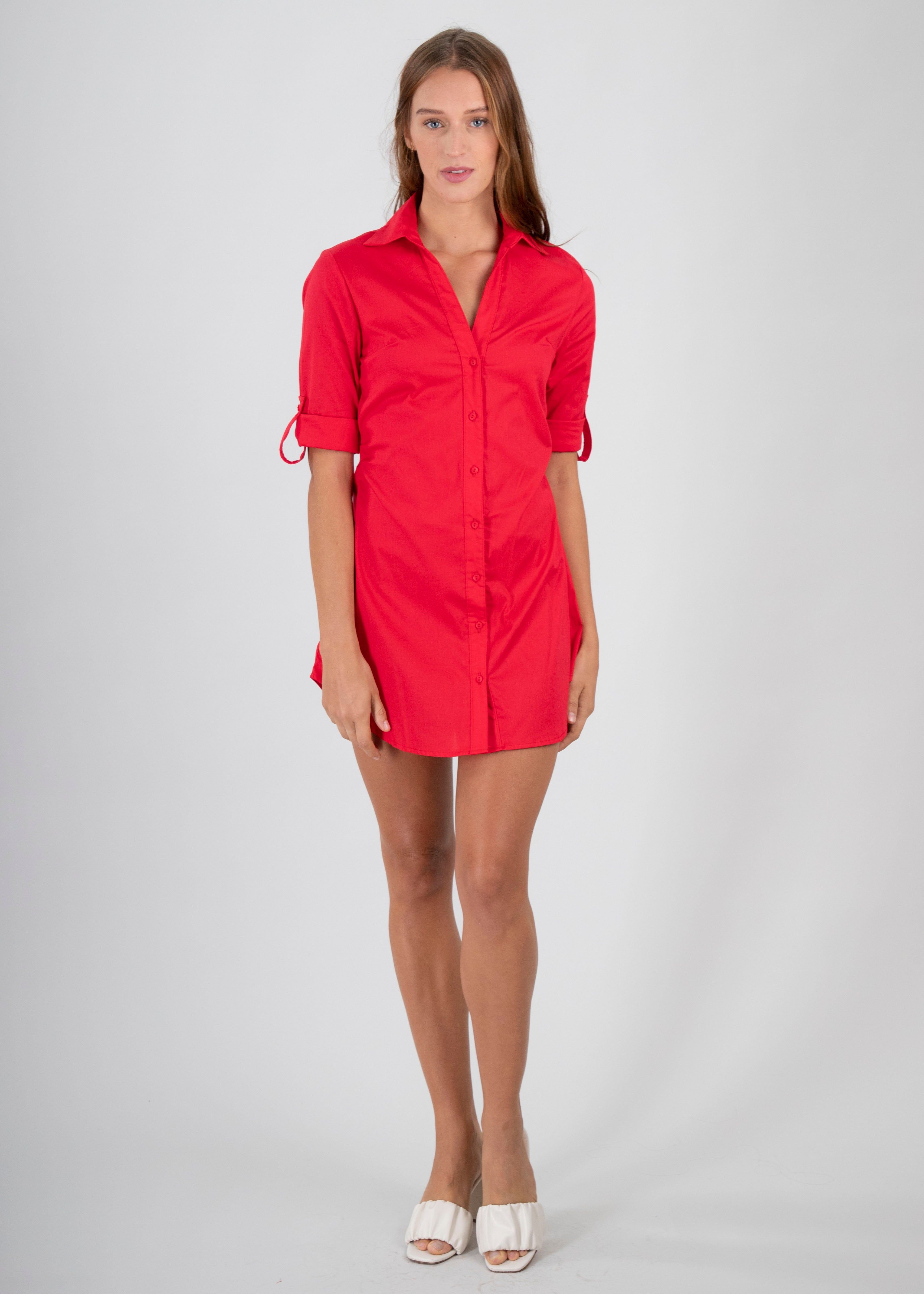 Vestido camisero popelina elástico espalda sold by Shasa