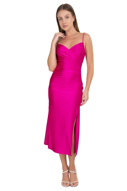 Vestido midi tirantes cruce escote sold by Shasa