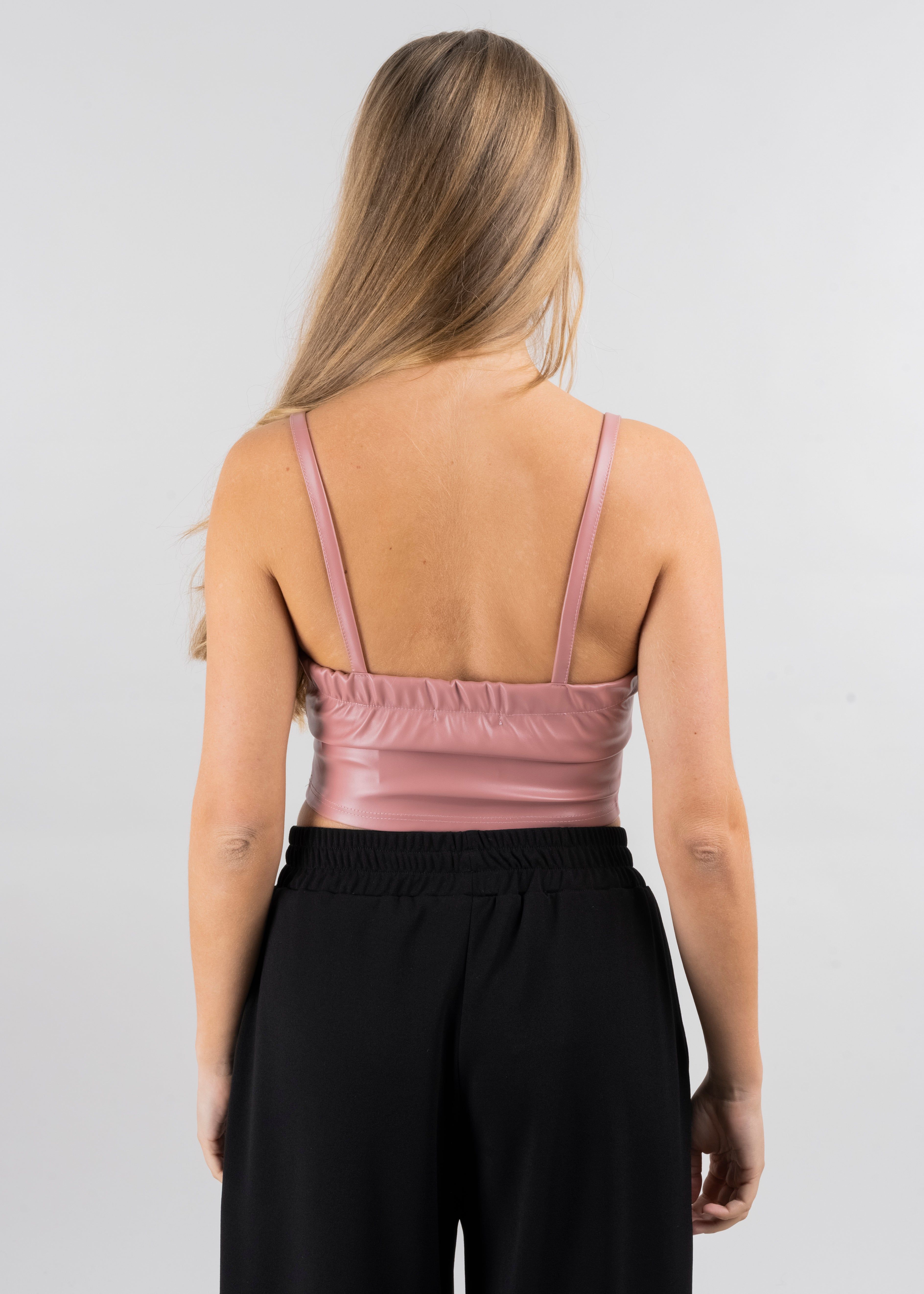 Top crop efecto piel cremallera sold by Shasa product image thumbnail 4