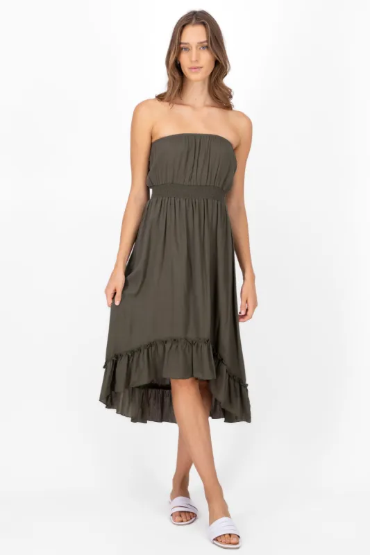 VESTIDO STRAPLES MIDI sold by Shasa