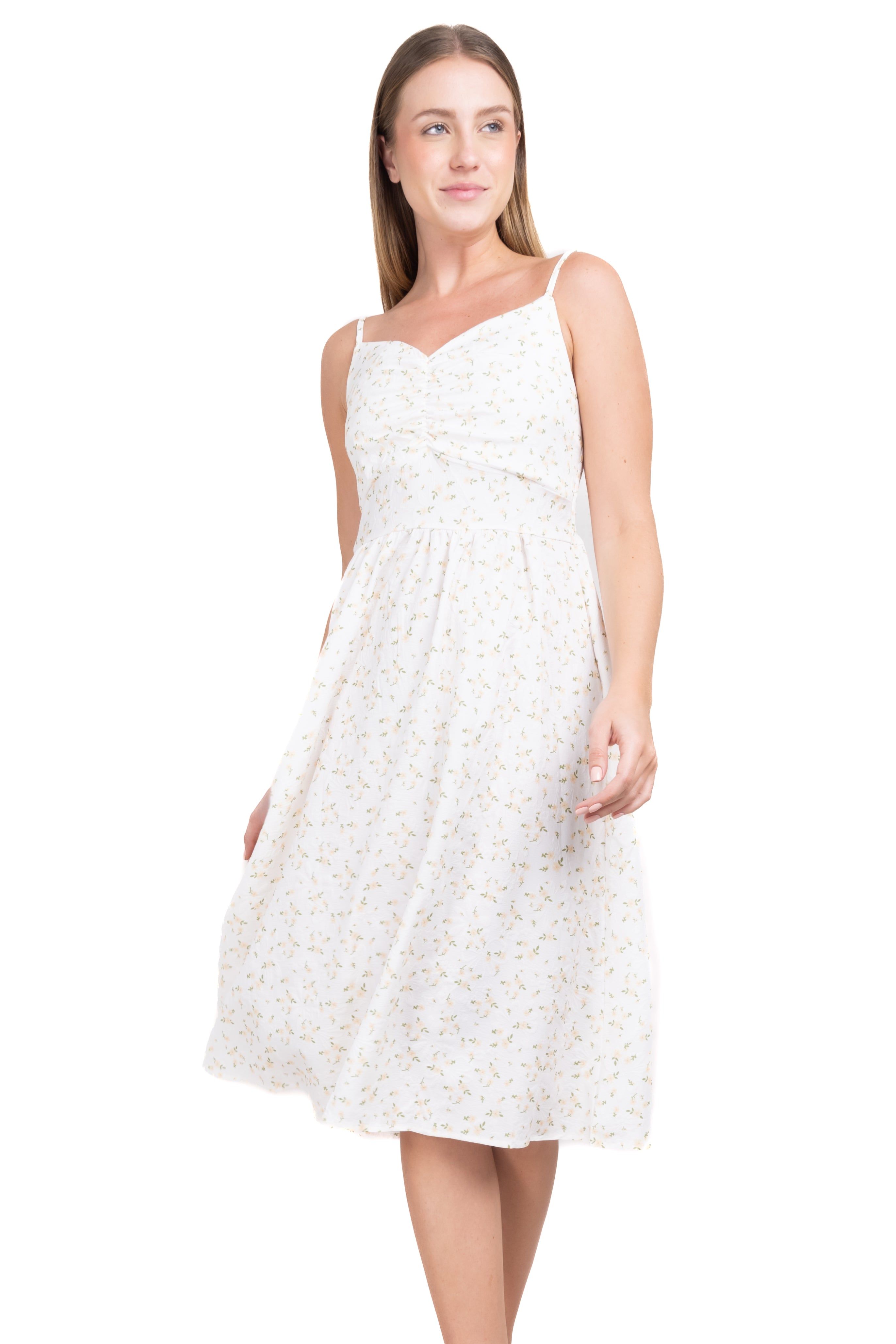 Vestido midi elástico plisado flores sold by Shasa product image thumbnail 2