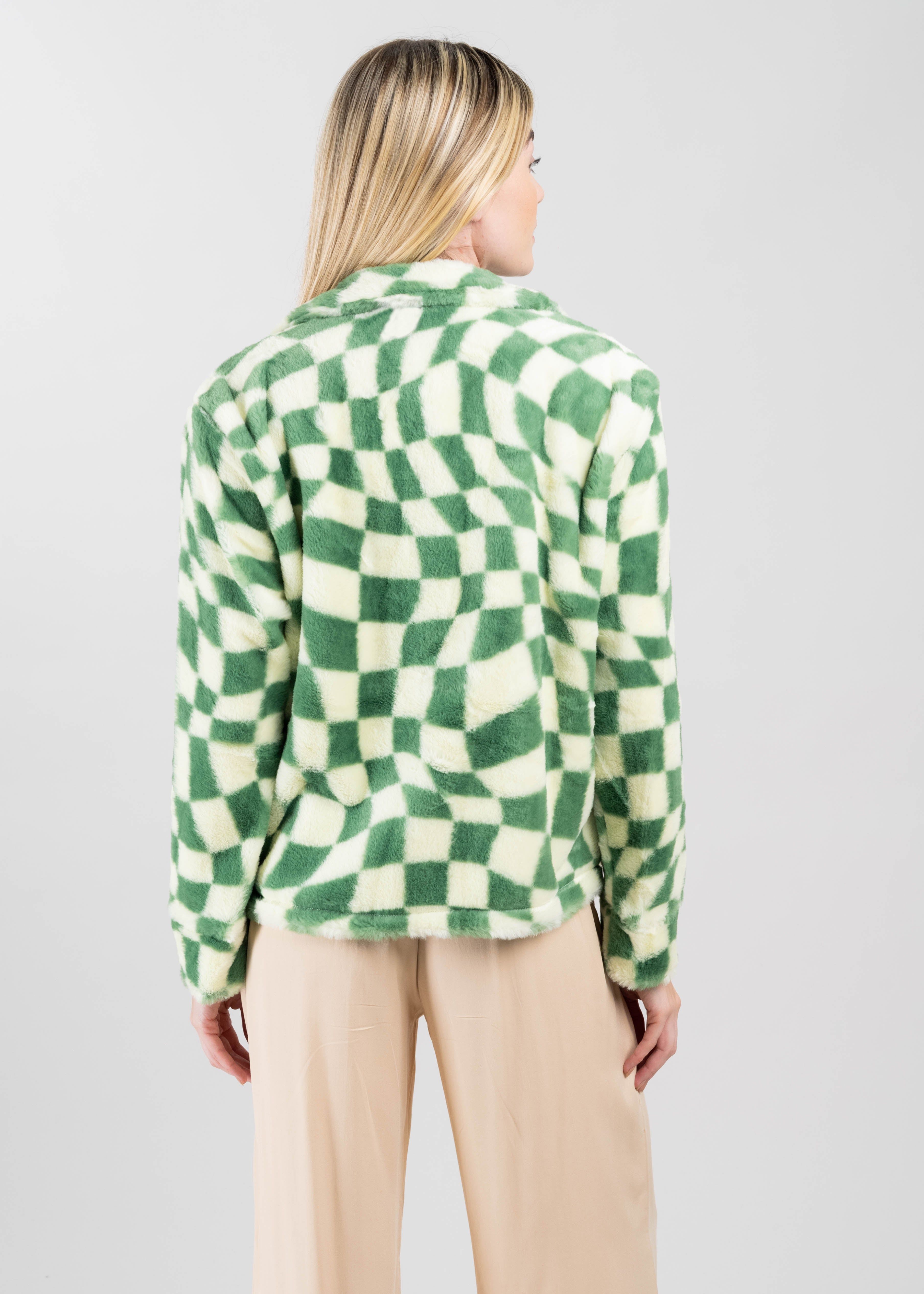 Chamarra peluche cuadros bicolor sold by Shasa product image thumbnail 4