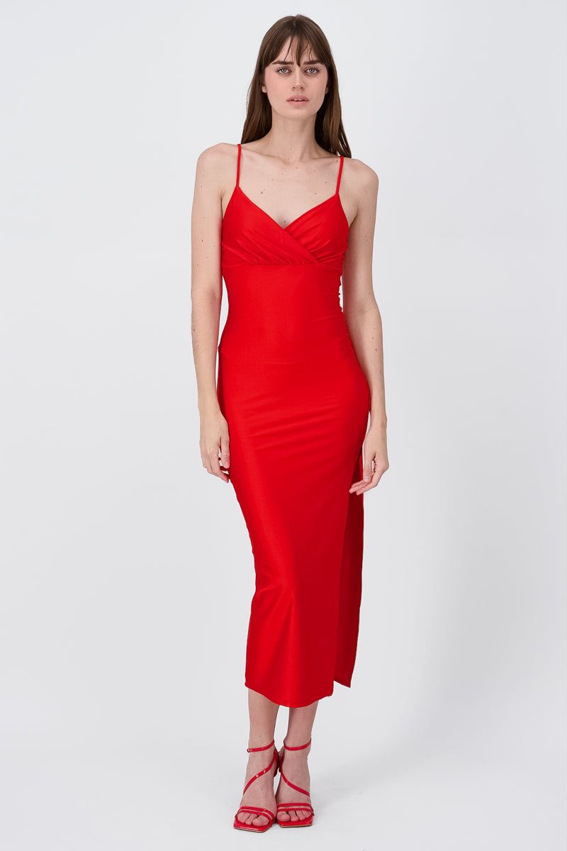 Vestido Maxi Satin Plisado Escote sold by Shasa product image thumbnail 2