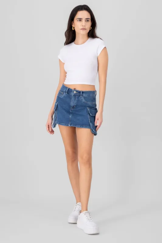 Falda short cargo bolsas sold by Shasa