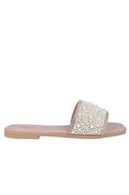 Sandalias pala aplicaciones perlas sold by Shasa