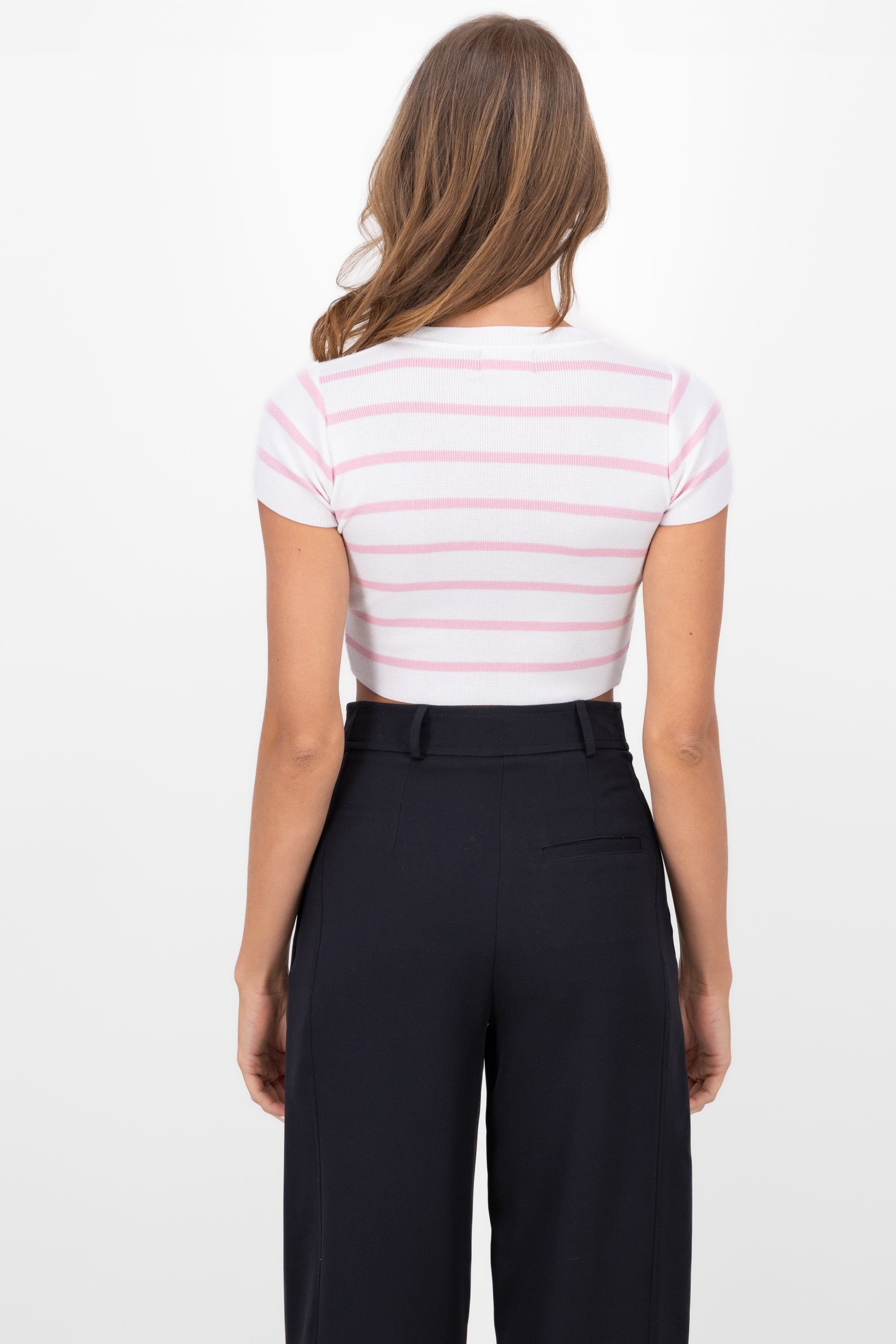 Top Crop Punto Manga Corta Rayas sold by Shasa product image thumbnail 4