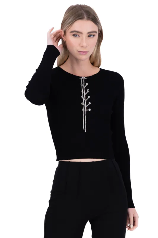 Suéter ligero cintas brillos sold by Shasa