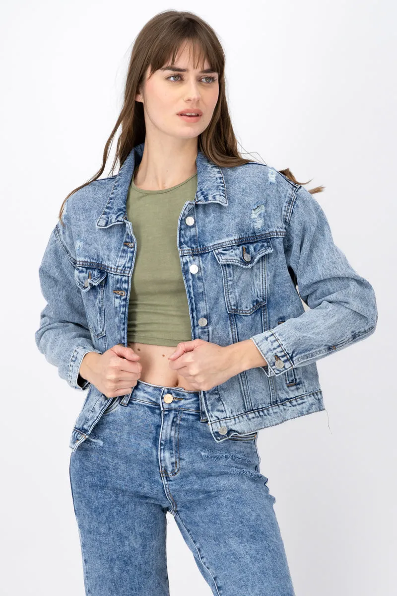 Chamarra Denim Destrucciones sold by Shasa