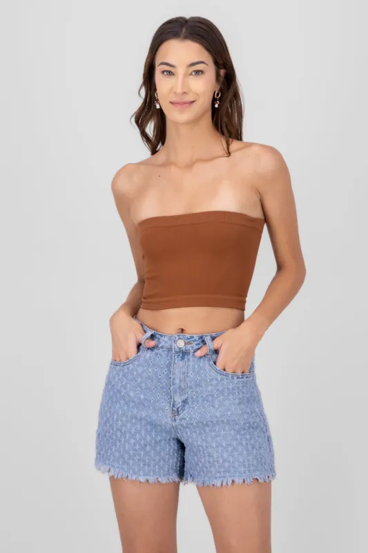 Top Tubo Strapless Rib sold by Shasa