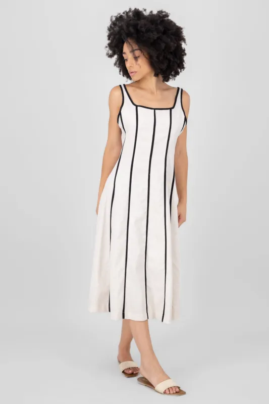 Vestido maxi lino lineas delgadas Hypsters sold by Shasa