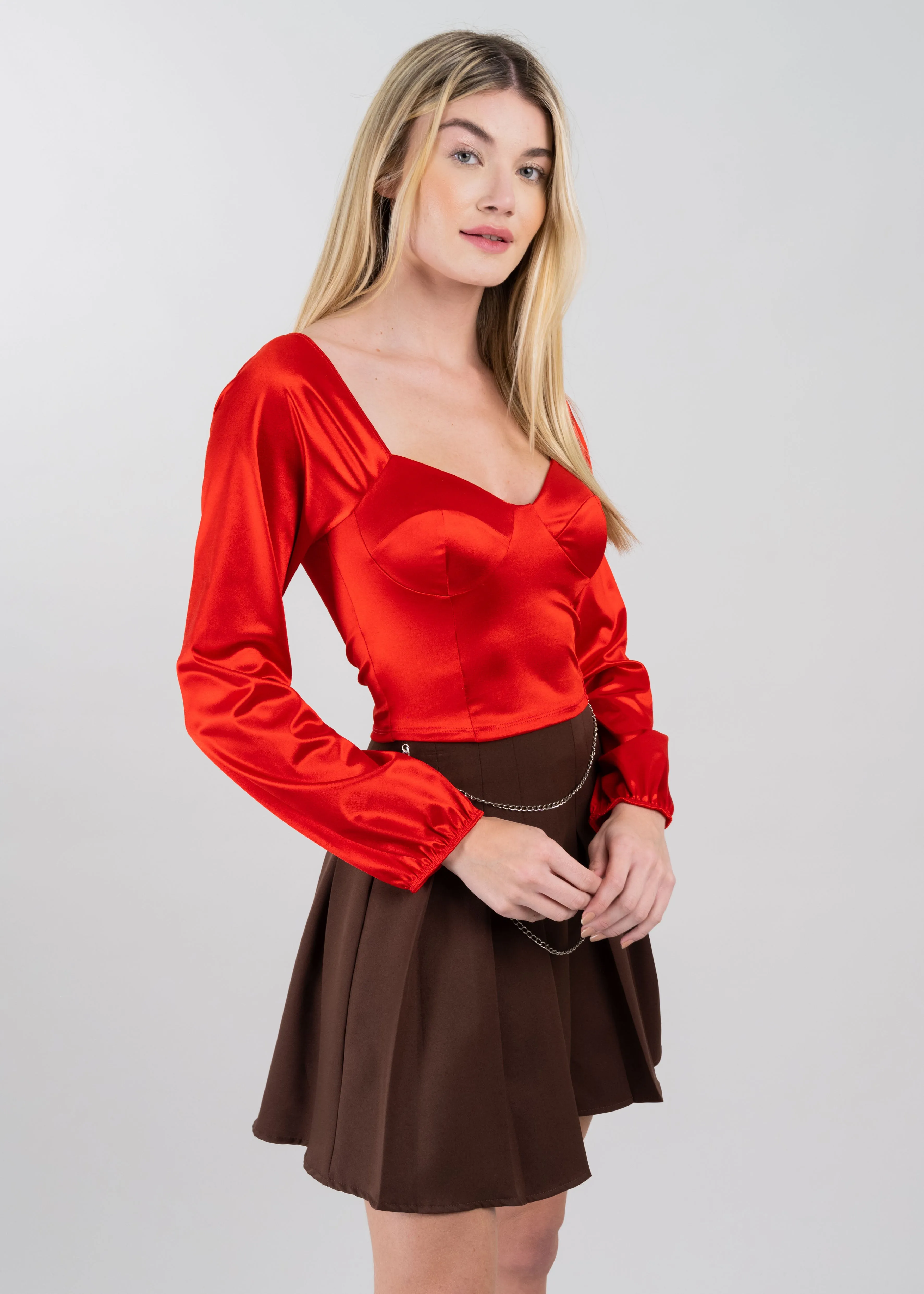 Blusa crop bustier satín sold by Shasa product image thumbnail 3