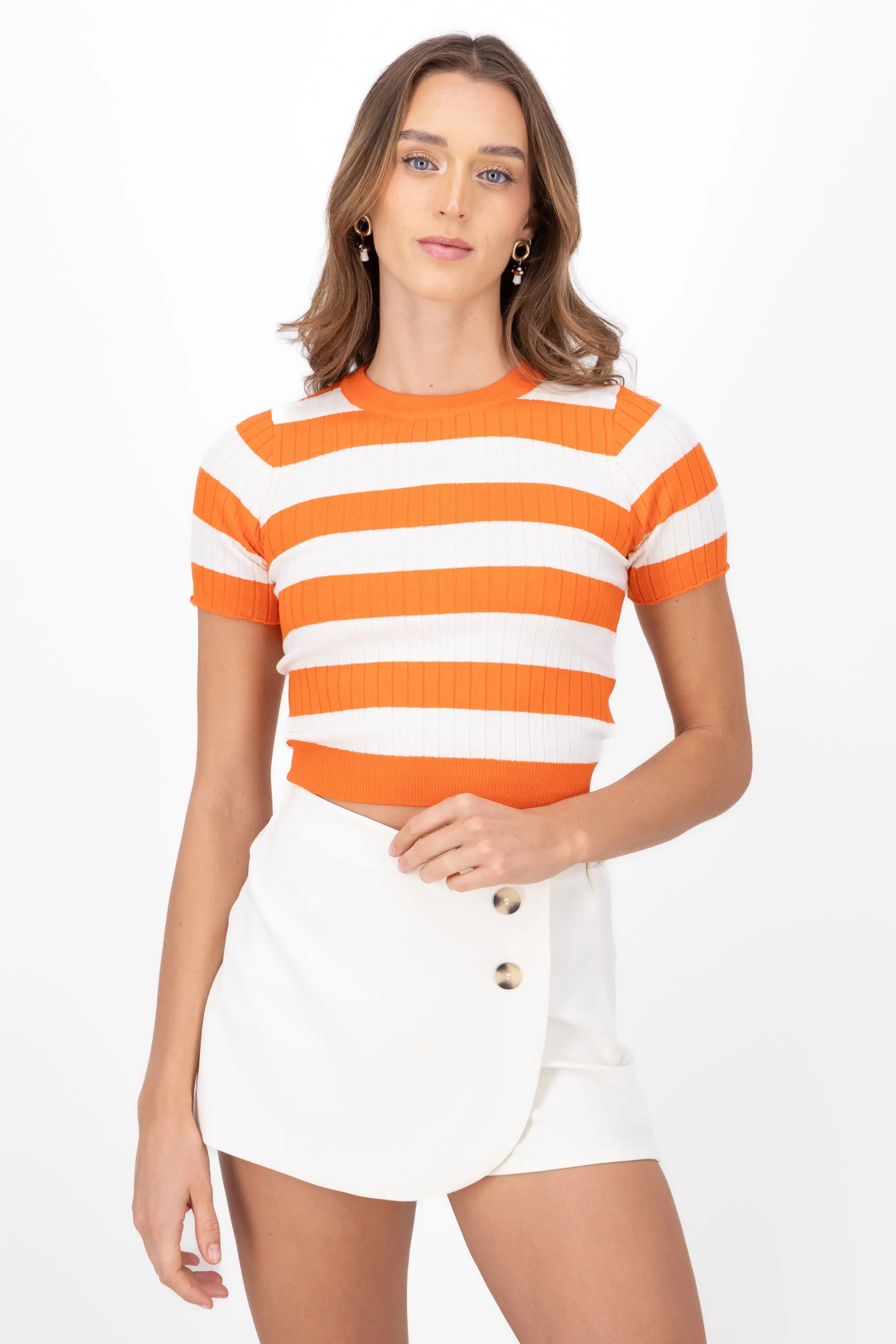 Top tejido manga corta rayas sold by Shasa