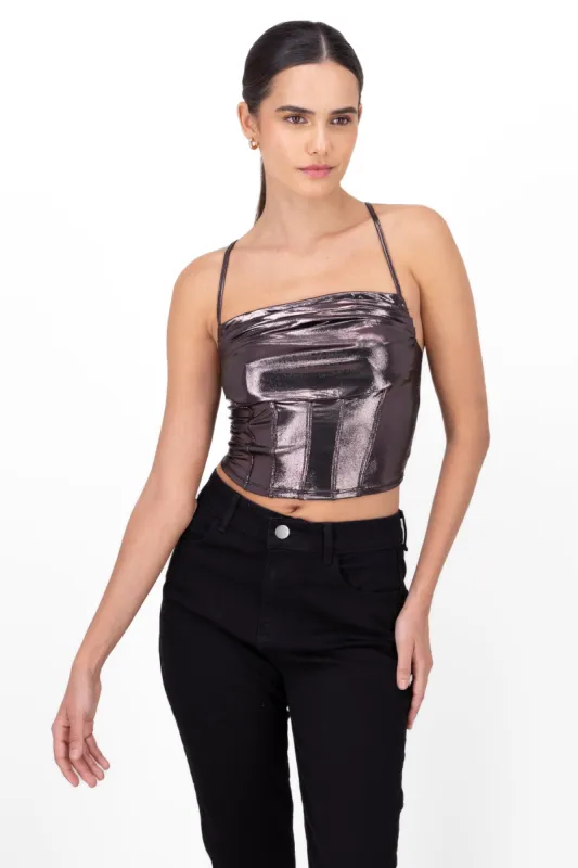 Corset de cuello cascada con efecto tornasol sold by Shasa