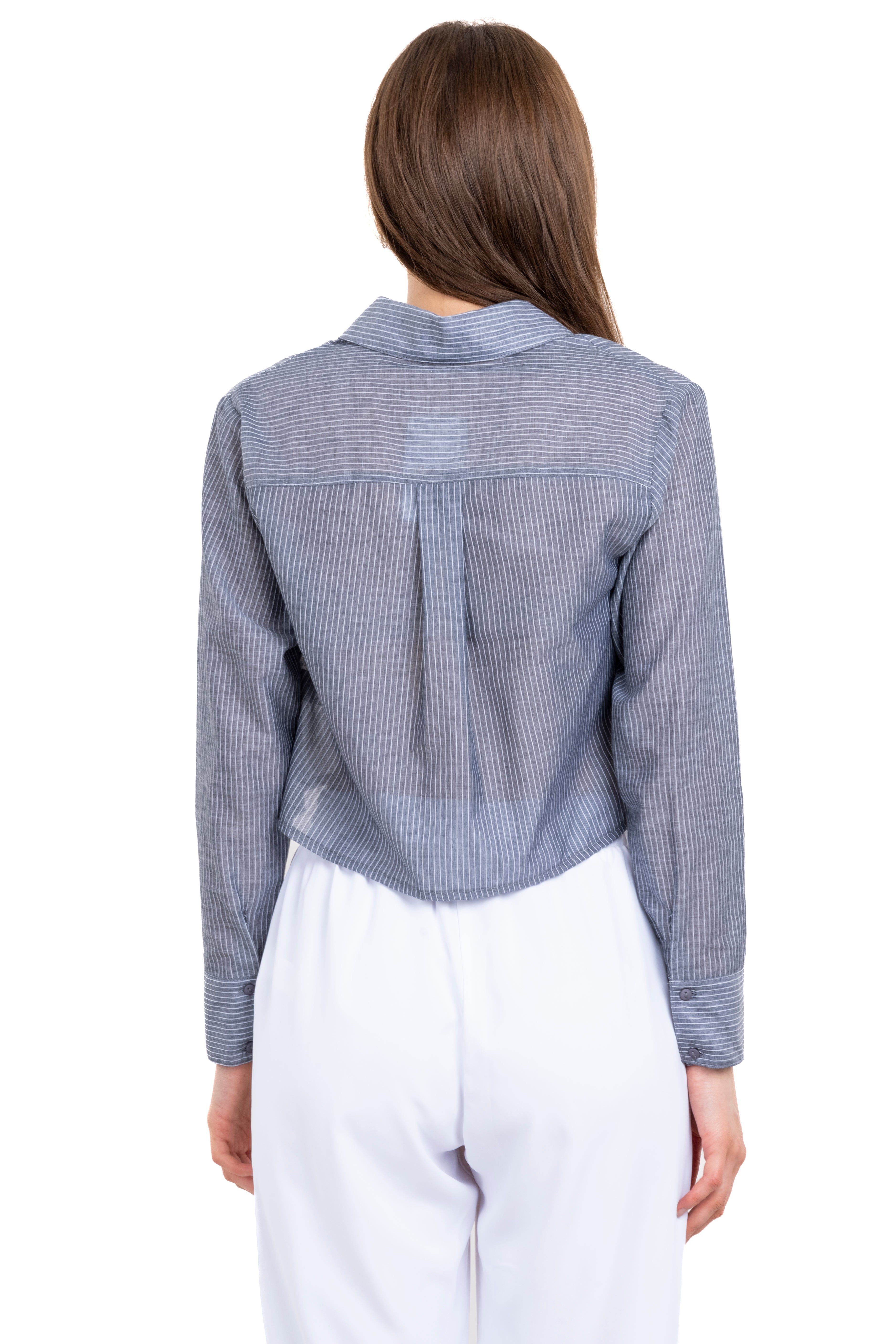 Camisa crop rayas manga larga sold by Shasa product image thumbnail 4