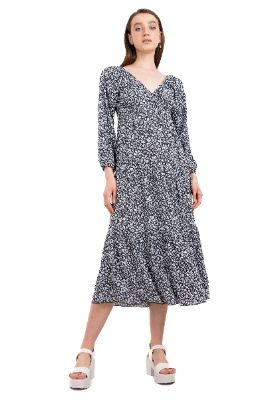 Vestido maxi manga larga flores sold by Shasa